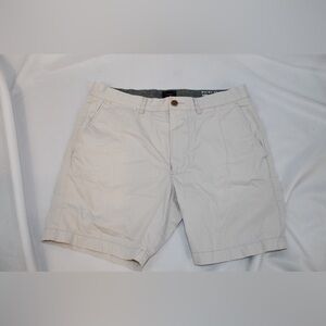 J.Crew Mens  Chino Shorts Stone Beige Cotton Twill Size 32 Flat Front